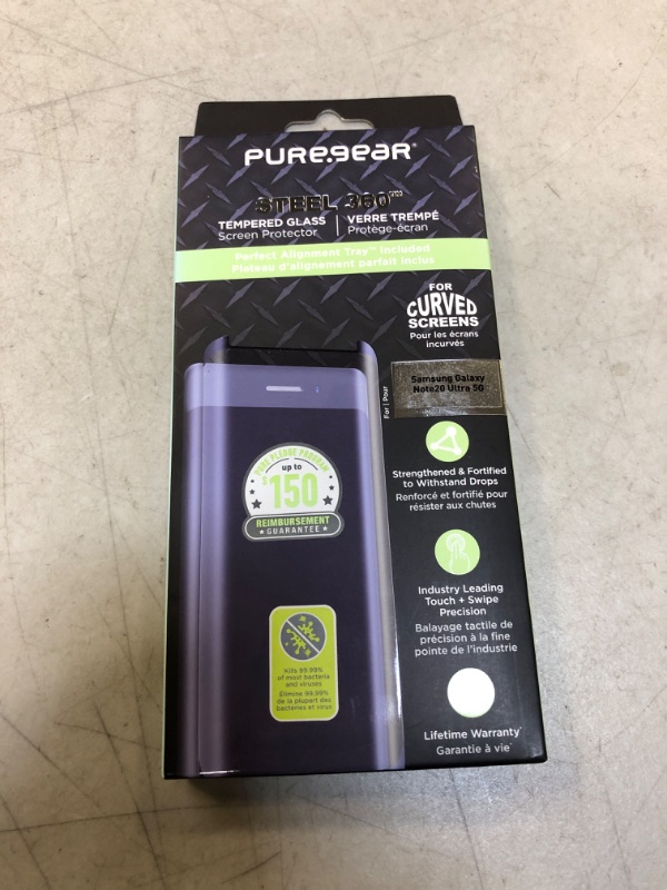 Photo 2 of PureGear Steel 360 Tempered Glass for Samsung Galaxy Note20 Ultra 5G - Clear
