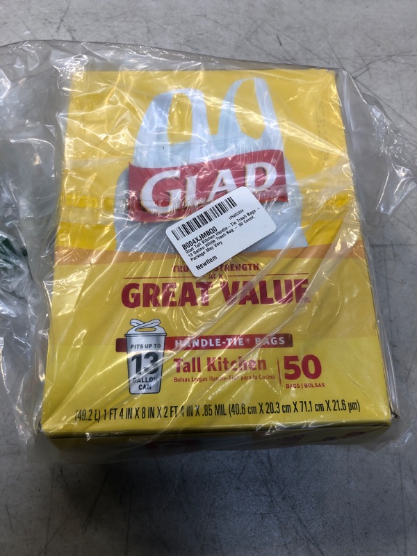 Photo 2 of Glad® Tall Kitchen Handle-Tie® Trash Bags - 13 Gallon White Trash Bag - 50 Count (Package May Vary) White 50 Count (Pack of 1)