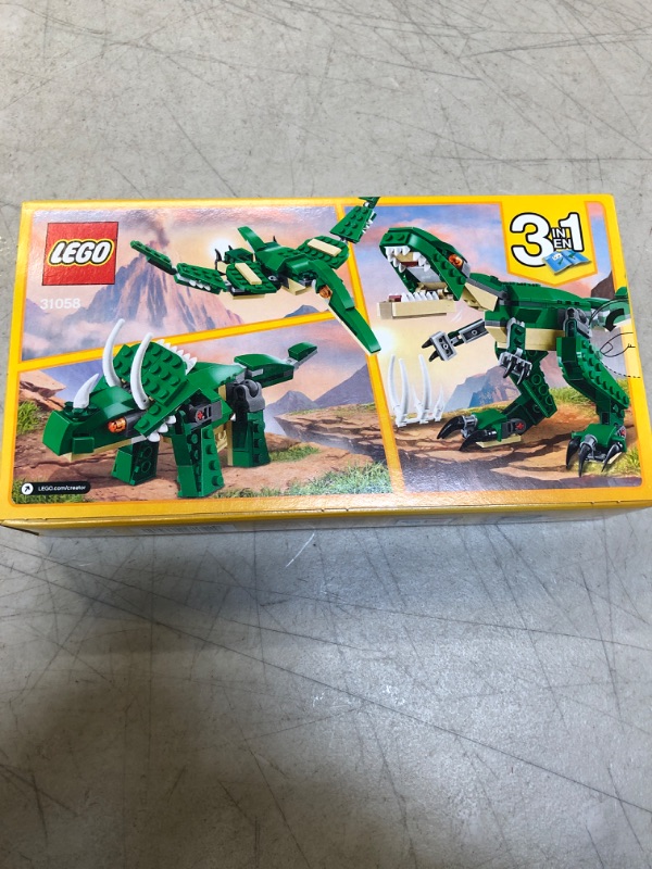 Photo 2 of LEGO Creator Mighty Dinosaurs Build It Yourself Dinosaur Set, Pterodactyl, Triceratops, T Rex Toy 31058