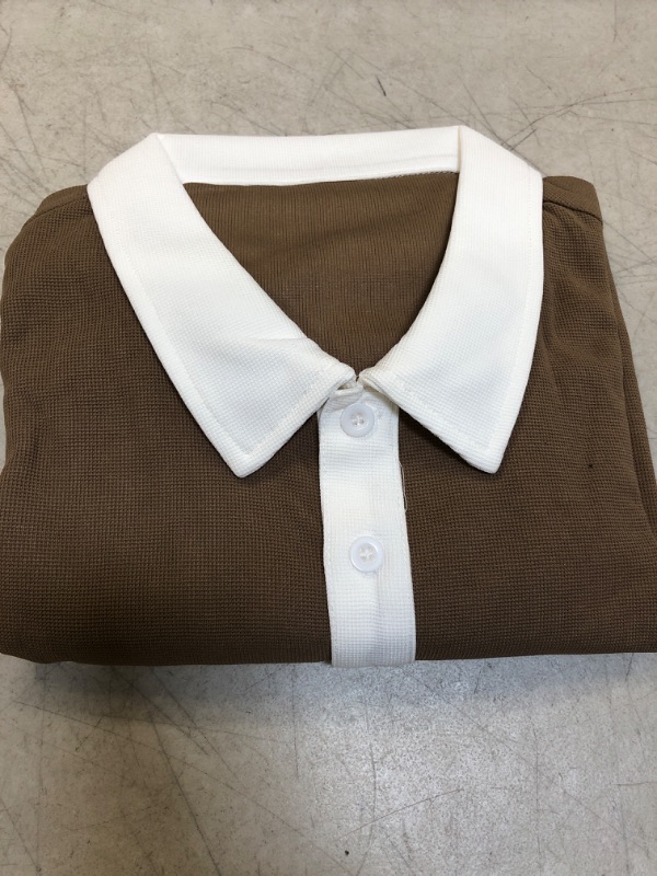 Photo 1 of 2XL mens brown and white polo