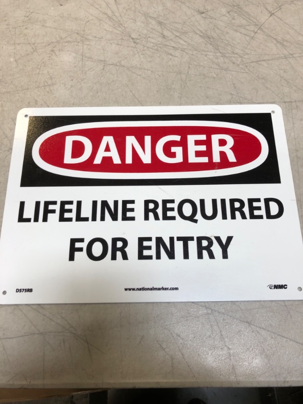 Photo 1 of D575PB - Fall Protection Signs, NMC - Size : 25.4 x 35.56 cm (10 x 14") - Each
