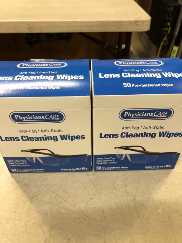 Photo 1 of 2pc PhysiciansCare Lens Cleaning Wipe, 5" X 7", 50/Box (91294)
