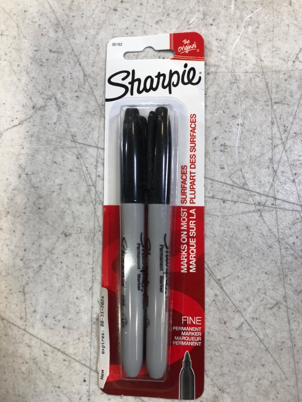 Photo 2 of Sharpie Permanent Markers Fine Point Black 2 Count