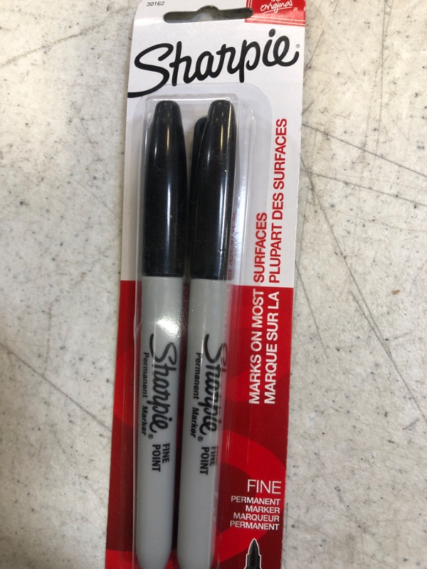 Photo 2 of Sharpie Permanent Markers Fine Point Black 2 Count