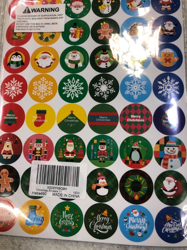 Photo 2 of 426 PCS Christmas Stickers, 142 Unique Designs Self Adhesive Labels Cute Snowmen/Reindeer/Santa Claus/Snowflakes, Gift Name Tag Merry Christmas Decoration for Kids, Holiday Favors (15 Sheets) Christmas Stickers F