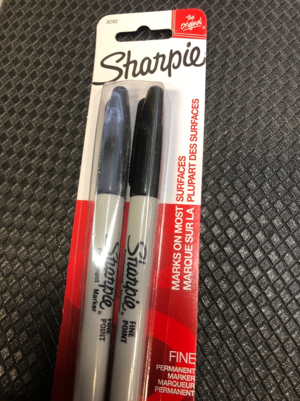 Photo 2 of Sharpie Permanent Markers Fine Point Black 2 Count