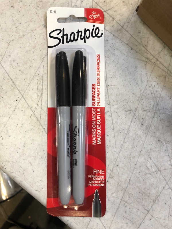 Photo 2 of Sharpie Permanent Markers Fine Point Black 2 Count