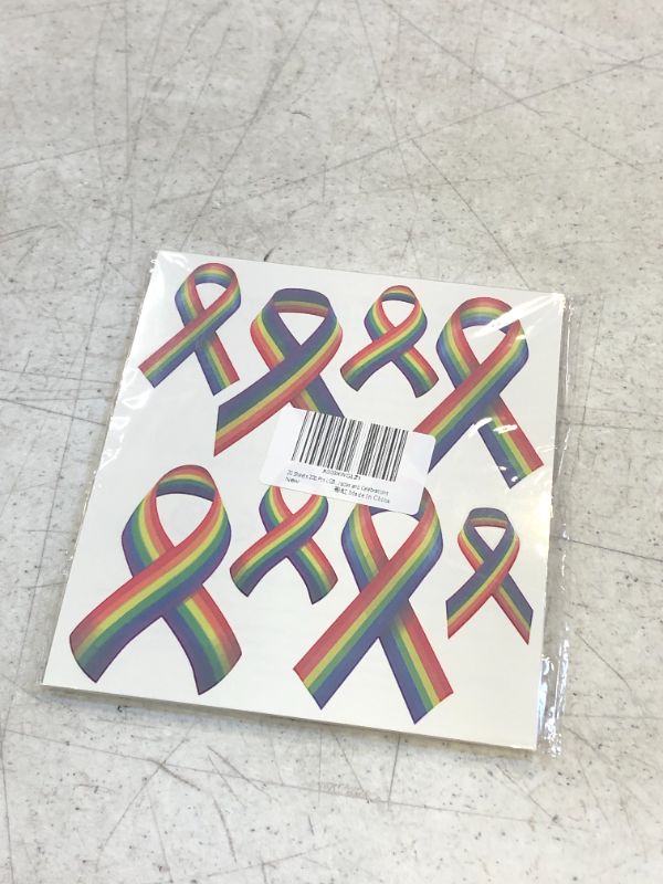 Photo 2 of 20 Sheets 200 Pcs LGBT Gay Temporary Tattoos Stickers Rainbow Ribbon Tattoos LGBT History Month Face Body Tattoos Stickers for LGBT History Month Pride Day Equality Parades and Celebrations