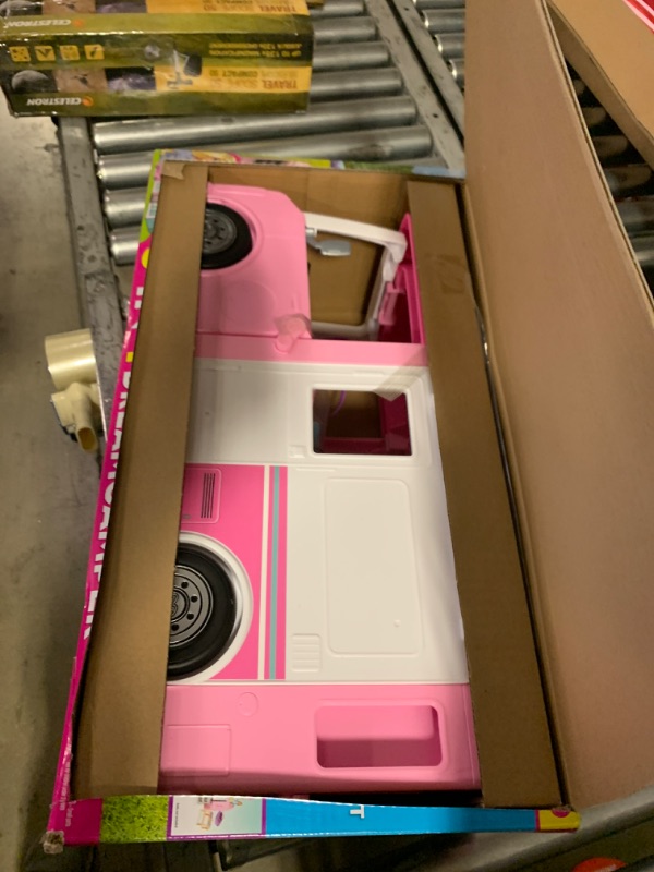 Photo 2 of Barbie Camper 3-in-1 DreamCamper Toy Playset Transforming Camper with Pool, Truck and Boat 60 Barbie Accessories Kids Toys and Gifts 3 in 1 Camper