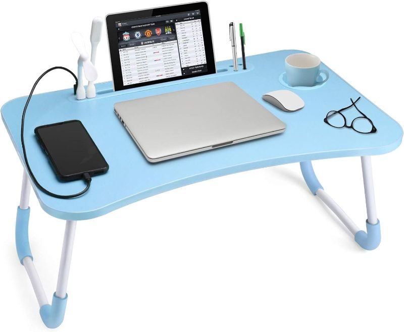 Photo 1 of Slendor Laptop Desk Foldable Bed Table Folding Breakfast Tray Portable Lap Standing Desk Notebook Stand Reading Holder for Bed/Couch/Sofa/Floor

