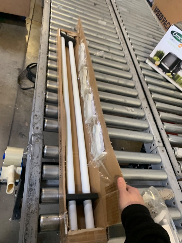 Photo 1 of 2 Pack Heavy Duty 1 Inch Diameter Single Curtain Rods 36-72” Adjustable Window Curtain Rod with Aluminum Alloy Cylindrical Cap Finials, Wall Mount and Ceiling Mount, Matte White Matte White 36-72"