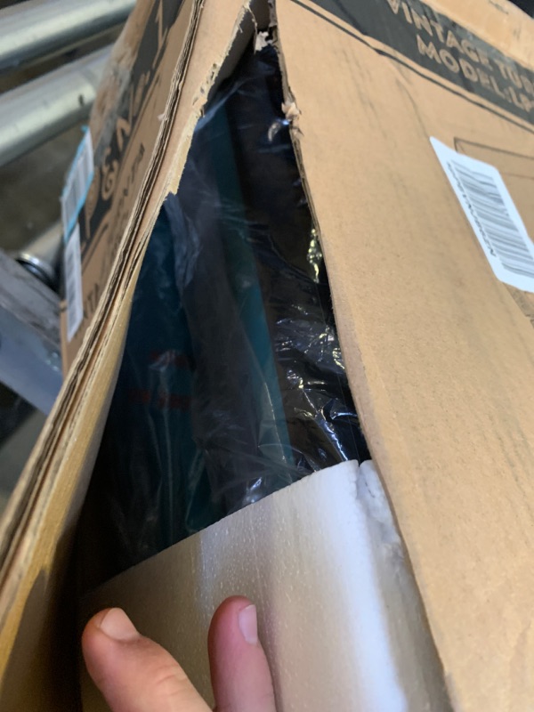 Photo 1 of LP&No.1 Bluetooth Turntable with Stereo Bookshelf Speakers, Retro Record Player with Wireless Playback, 3 Speed Belt-Drive Vintage Turntable with Auto Off,Soft Touch Feel Surface,Lake Blue