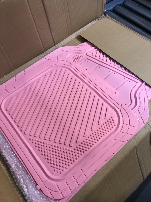 Photo 2 of CAR PASS Heavy Duty Rubber Floor Mats Pink 4-Piece Car Mat Set - Universal Waterproof Floor Mats for Car SUV Truck, Durable All-Weather Mats(All Pink)