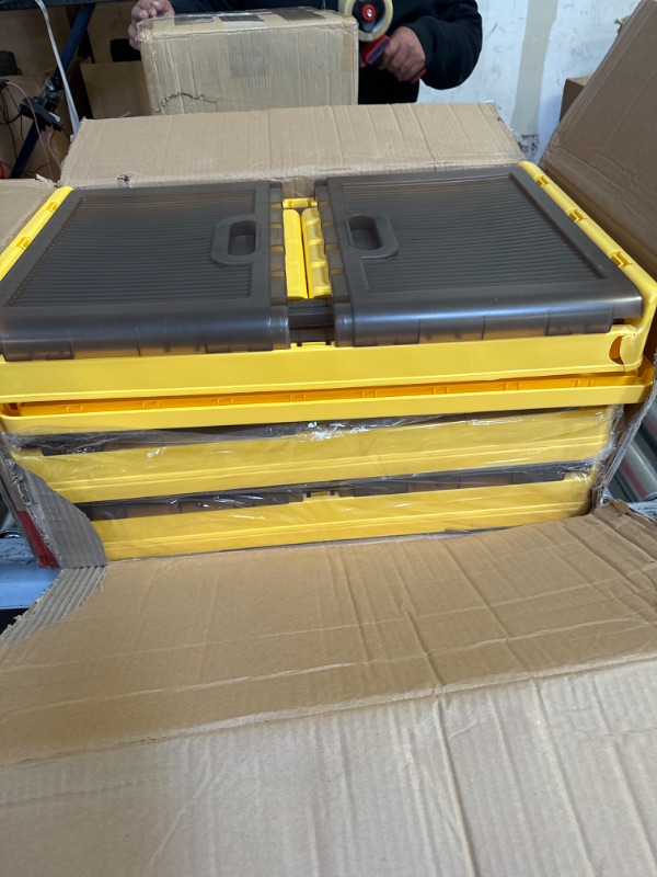 Photo 1 of 3 Pack of Yellow 72 Gallon Storage Bins