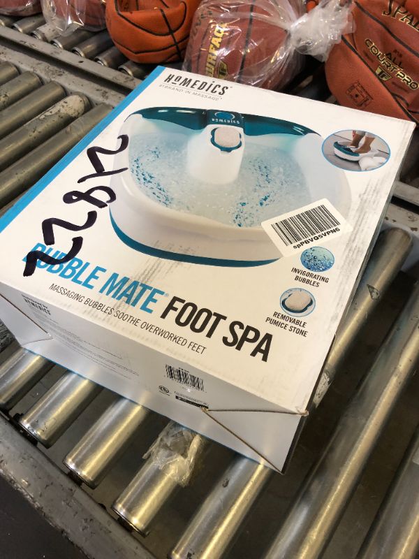 Photo 2 of HoMedics Bubble Mate Foot Spa, Toe Touch Controlled Foot Bath with Invigorating Bubbles and Splash Proof, Raised Massage nodes and Removable Pumice Stone