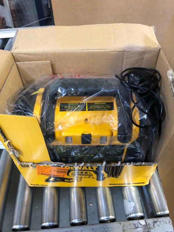 Photo 2 of DEWALT DXAEPS14 1600 Peak Battery Amp 12V Automotive Jump Starter/Power Station with 500 Watt AC Power Inverter, 120 PSI Digital Compressor, and USB Power , Yellow