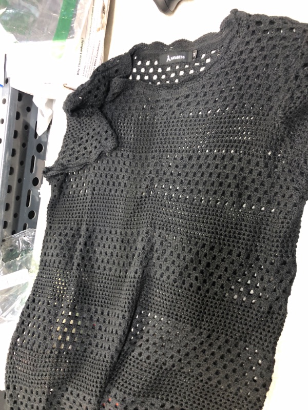 Photo 2 of Black Crochet SHirt SIze M