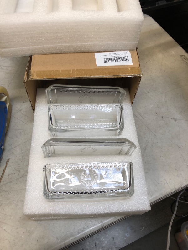 Photo 1 of 2 PC GLASS BUTTER DISHES 