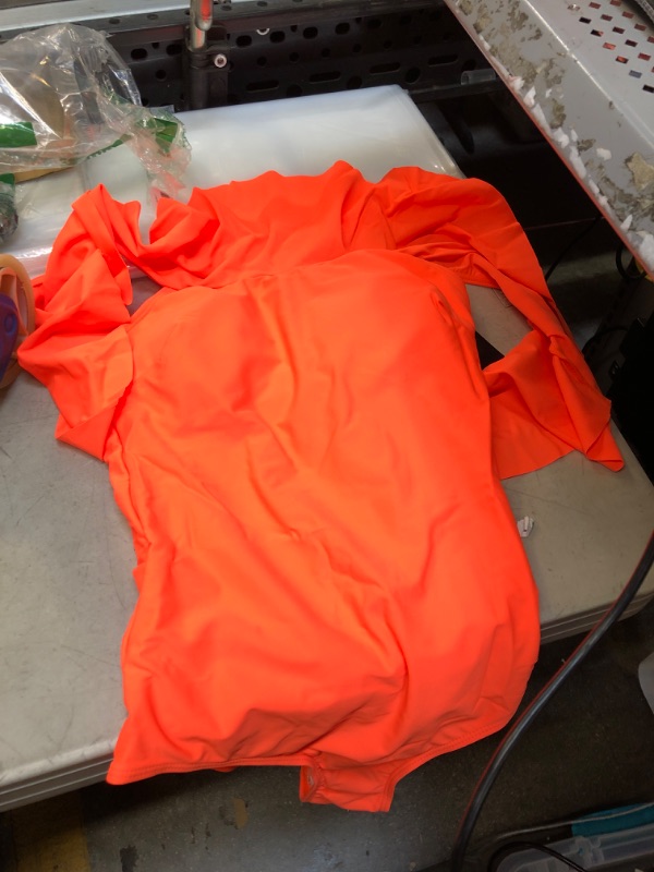 Photo 1 of BRIGHT ORANGE ONE PIECE SWIMSUIT ( SIZE: 