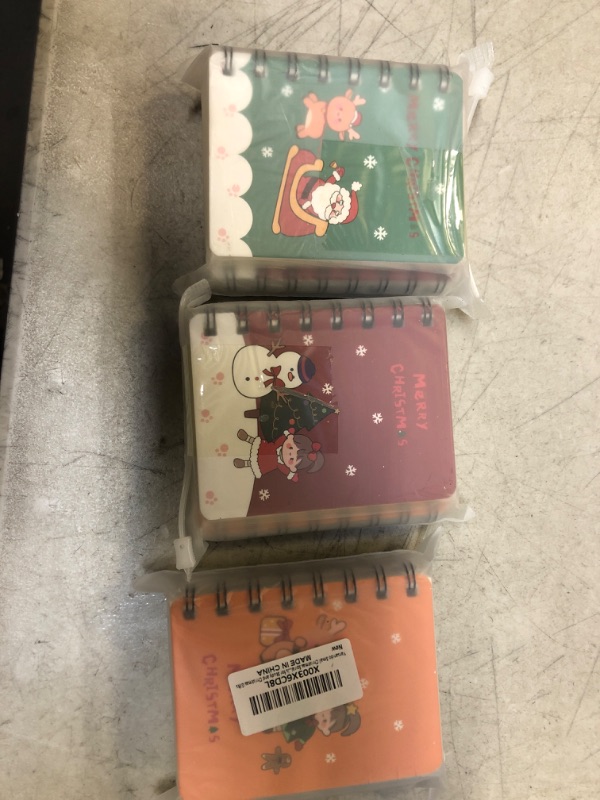 Photo 2 of Yansanido Small Christmas Spiral Notebook, 4 Pcs 3.14 Inch x 4.13 Inch A7 Thick Hardcover 8 mm Ruled Pages 40 Sheets -80 Pages Journals for Study and Christmas Gifts