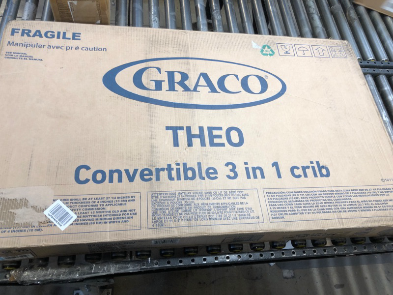 Photo 1 of Graco Theo Convertible Crib (White) – GREENGUARD Gold Certified, Converts from Baby Crib to Toddler Bed and Daybed, Fits Standard Full-Size Crib Mattress, Adjustable Mattress Support Base