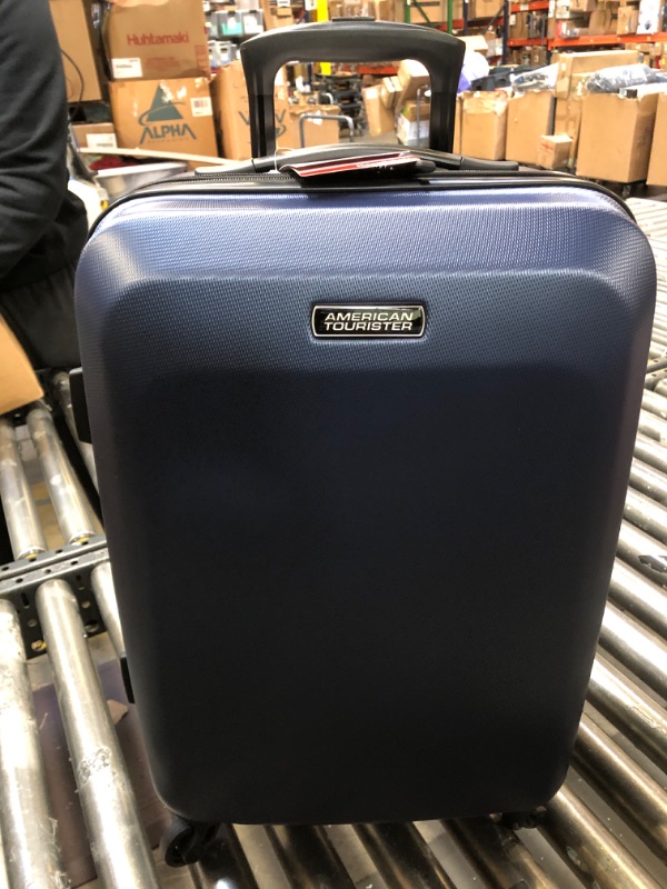 Photo 2 of American Tourister Moonlight Hardside Expandable Luggage with Spinner Wheels, Navy, Carry-On 21-Inch