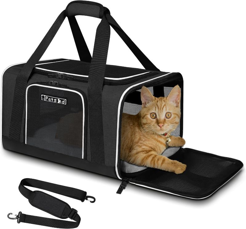 Photo 1 of Petskd Pet Carrier 17x11x10.5 Delta American United Airline Approved, Pet Travel Carrier Bag for Small Cats and Dogs, Cat Soft Sided Carrier with Safety...
