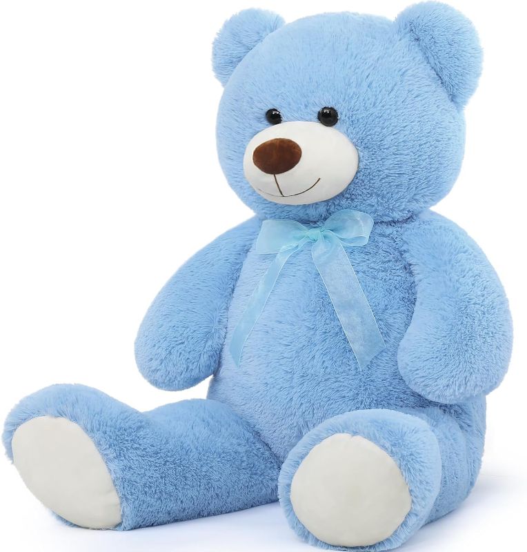 Photo 1 of DOLDOA Giant Teddy Bear Soft Stuffed Animals Plush Big Bear Toy for Kids, Girlfriend 36 inch (Blue)
