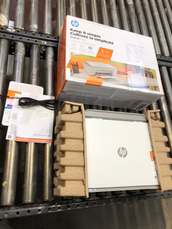 Photo 2 of HP DeskJet 2755e Wireless Color All-in-One Printer with bonus 6 months Instant Ink (26K67A), white