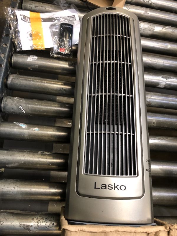 Photo 2 of Lasko Ceramic Tower Space Heater for Home with Adjustable Thermostat, Timer and Remote Control, 22.5 Inches, Grey/Black, 1500W, 751320