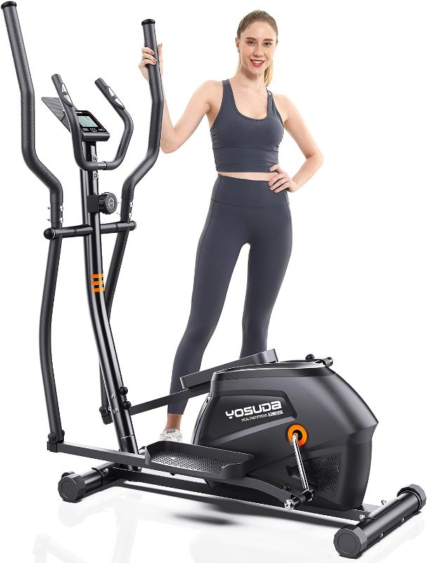 Photo 1 of YOSUDA Compact Elliptical Machine - Elliptical Machine for Home Use with Hyper-Quiet Magnetic Drive System, 16 Levels Adjustable Resistance, with LCD Monitor & Ipad Mount
