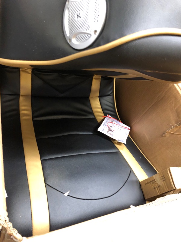 Photo 3 of X Rocker 24K 2.1 BT Floor Rocker Gaming Chair, 36.2" x 20.8" x 31.5", Black/Gold 35.43" x 25.98" x 30.71" Black/Gold