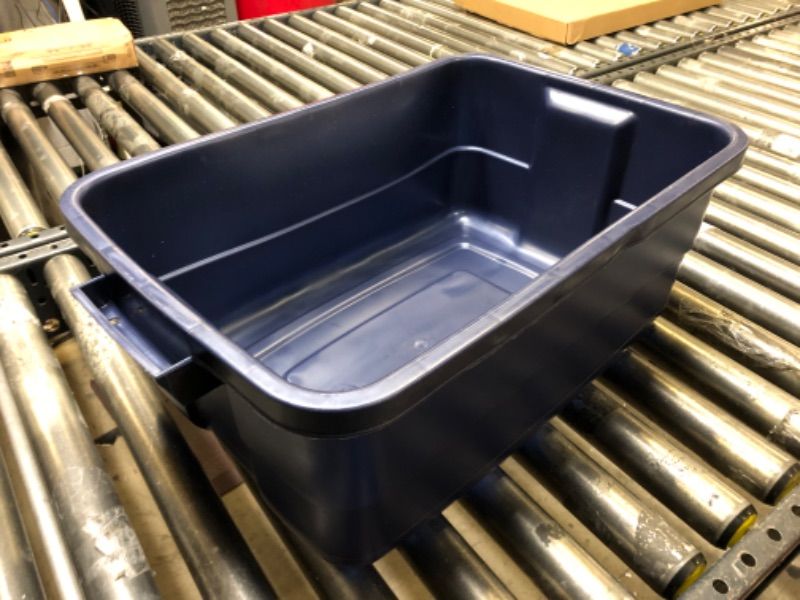 Photo 1 of 10 gal Storage Tote, Dark Indigo Metallic, Plastic, 23 7/8 in L x 15 7/8 in W x 8 7/8 in H
NO LID