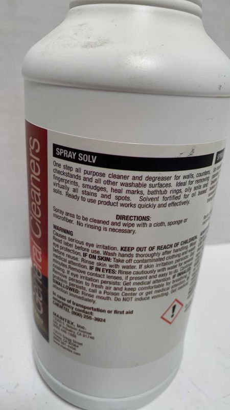 Photo 2 of 12-MAINTEX SPRAY SOLV GENERAL CLEANER 1 QUART