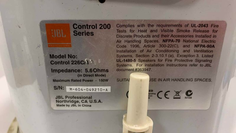 Photo 1 of JBL CONTROL 200 SERIES 150 WATT IN CEILING COMMERCIAL FULL RANGE SPEAKER 12” DIAMETER MODEL CONTROL 226C/T
