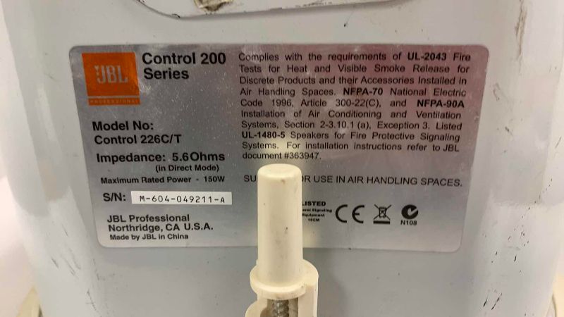 Photo 1 of JBL CONTROL 200 SERIES 150 WATT IN CEILING COMMERCIAL FULL RANGE SPEAKER 12” DIAMETER MODEL CONTROL 226C/T