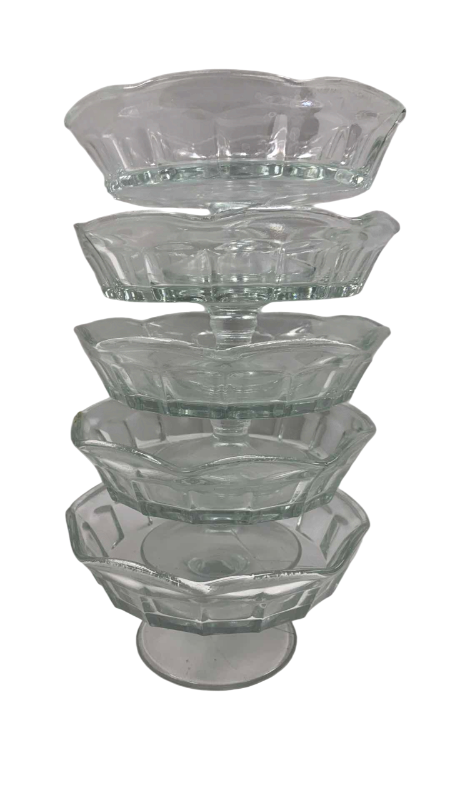 Photo 1 of 5-GLASS PEDESTAL DESSERT BOWL 6” DIAMETER
