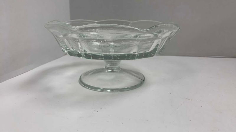 Photo 1 of 5-GLASS PEDESTAL DESSERT BOWL 6” DIAMETER