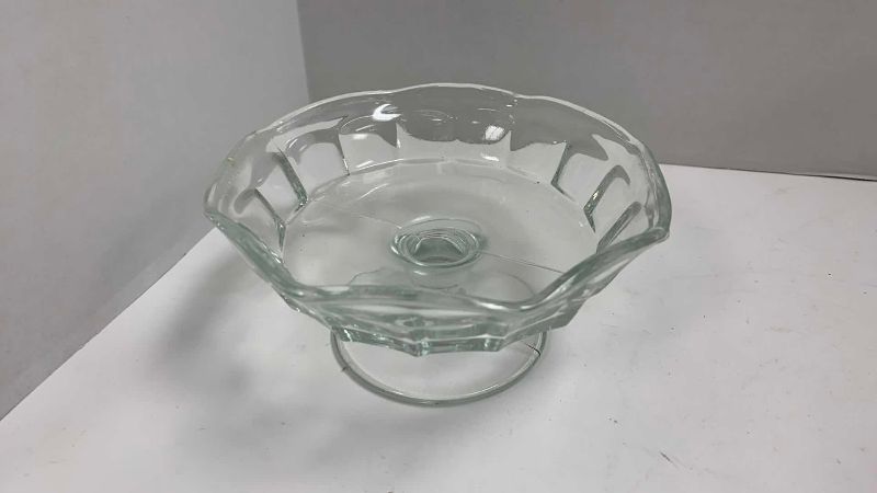 Photo 1 of 5-GLASS PEDESTAL DESSERT BOWL 6” DIAMETER