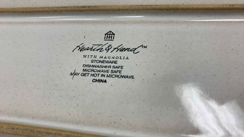 Photo 1 of 2-HEARTH & HAND STONEWARE CUTTING BOARDS 7” X 17” AND A PORCELAIN UTENSIL CROCK