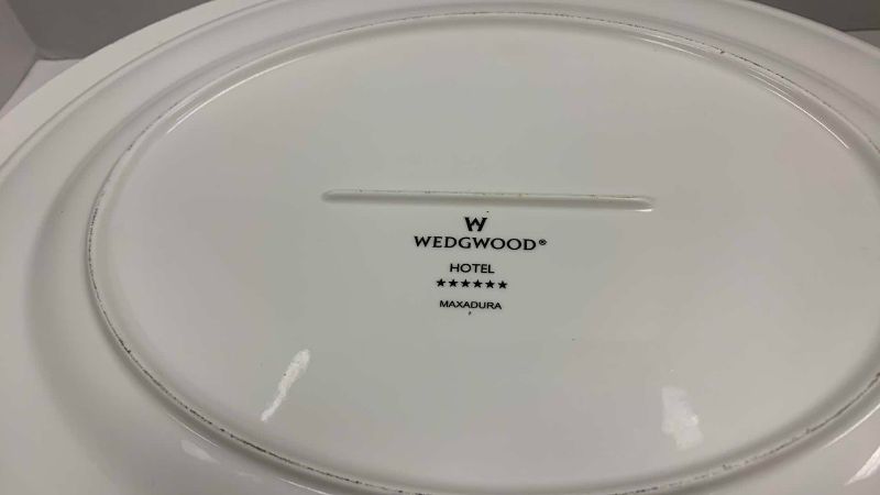 Photo 1 of 10-WEDGEWOOD HOTEL MAXADURA LARGE DINNER PLATES 15” X 12”