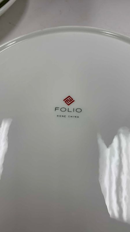 Photo 1 of 14-FOLIO BONE CHINA RIM SOUP BOWLS 11” DIAMETER