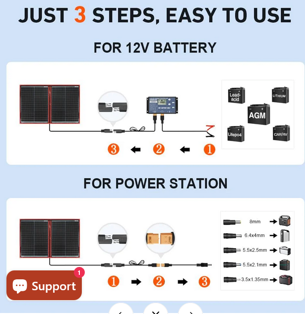 Photo 1 of DOKIO SOLAR PANEL KIT PORTABLE GEL RV CAMPER BOAT