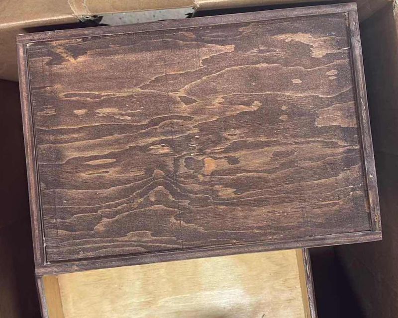 Photo 1 of BOX OF WOODEN DRAWER STORAGE