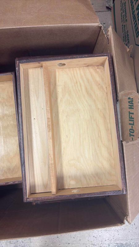 Photo 1 of BOX OF WOODEN DRAWER STORAGE