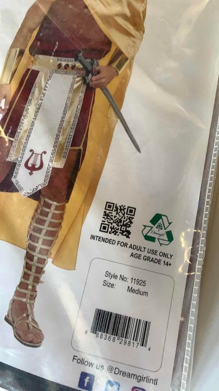 Photo 1 of APOLLO COSTUME SIZE M