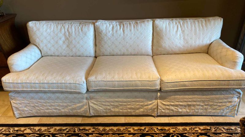 Photo 1 of 96" HIGH END  CREAM  FABRIC SOFA WITH FOAM CUSHIONS