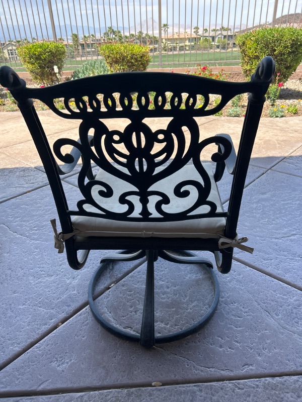 Photo 4 of HEAVY WROUGHT IRON PATIO SWIVEL CHAIR (ALL OTHERS SOLD SEPERATELY)