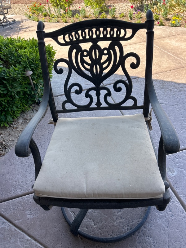 Photo 5 of HEAVY WROUGHT IRON PATIO SWIVEL CHAIR (ALL OTHERS SOLD SEPERATELY)