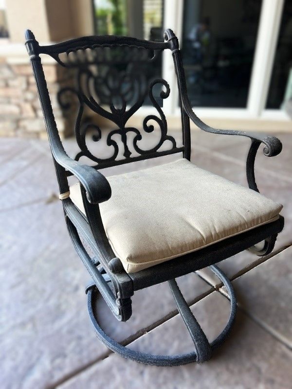 Photo 6 of HEAVY WROUGHT IRON PATIO SWIVEL CHAIR (ALL OTHERS SOLD SEPERATELY)